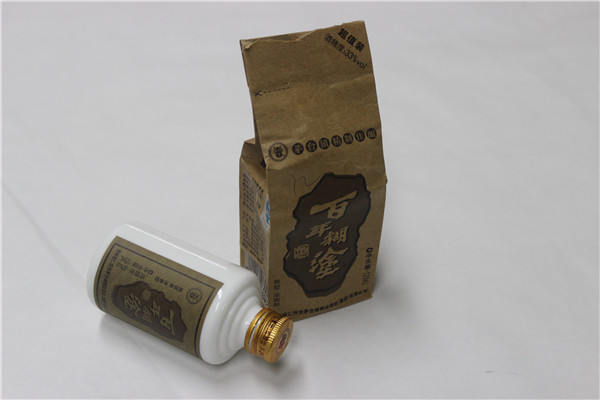 單面?？埌b百年糊涂酒牛皮紙袋解析